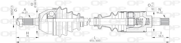 OPEN PARTS Приводной вал DRS6030.00